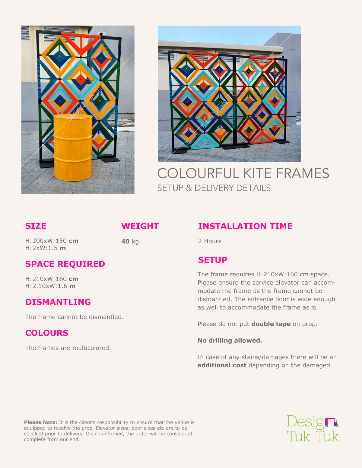 Colourful Kite Frames