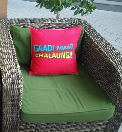 Gaadi Main Chalaunga Cushion Cover