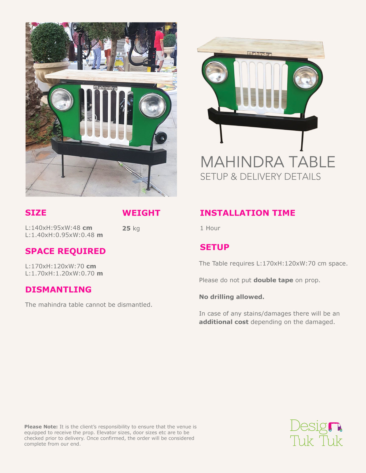 Mahindra Table